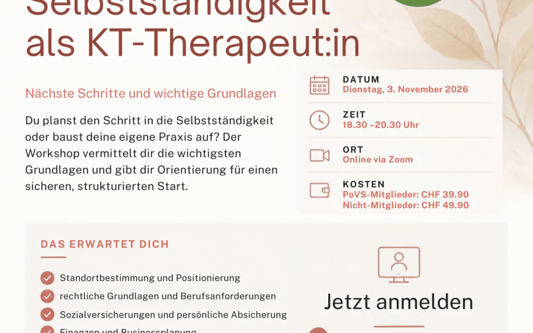 Online-Workshop: Selbständigkeit als KT-Therapeut:in